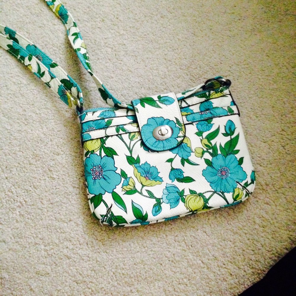 Merona Floral Print Faux Leather Bag